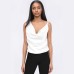 Draped Sleeveless Swing Collar Top Draped Sleeveless Swing Collar Top