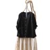 Small V-neck Design Colorful Button Three-quarter Sleeve Knitwear Loose Casual Literary Pocket Top