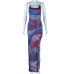 Sleeveless Backless Halter Gathered Irregular Skir