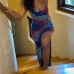 Sleeveless Backless Halter Gathered Irregular Skir