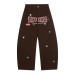 Embroidered curved knife casual men's and women's loose wide leg pants