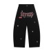 Embroidered curved knife casual men's and women's loose wide leg pants