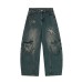 Retro curved knife denim Vibe loose wide leg pants