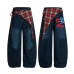 Hip hop street personality curved knife cowboy Vibe wide leg pants