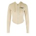 Slim Fit Hooded Zip-Up Women's top