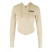 Slim Fit Hooded Zip-Up Women's top