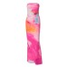 Floral Print Strapless One-Shoulder Waist-Cinching Slim Fitted Dress