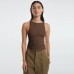 Backless Sleeveless Ribbed Knit Inner and Outer Wear BM Top for Women