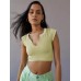 Neckline Camisole Sexy Crop Top for Women Fitted Belly Show