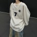 Retro sports long sleeved sweater pullover sweatshirt