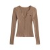 Embroidered single breasted Fried Dough Twists knit