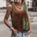 U-neck Sequin Design Backless Sleeveless Top for Women U-neck Sequin Design Backless Sleeveless Top for Women