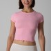 Cotton Tee Round Neck Cotton Short Sleeve T-Shirt Breathable Fitted Wooden