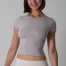 Cotton Tee Round Neck Cotton Short Sleeve T-Shirt Breathable Fitted Wooden