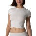 Cotton Tee Round Neck Cotton Short Sleeve T-Shirt Breathable Fitted Wooden
