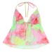 Printed Tie-Neck Hollow Out Strapless Camisole for Women