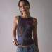 Digital Print Sleeveless Tank Fitted Design Outerwear