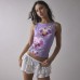 Digital Print Sleeveless Tank Fitted Design Outerwear