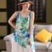 Hemp Mid-Length Strapless Women's Vacation Style Printed Outerwear Slimming Inner Layer Camisole