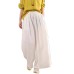 Vintage Thick Hemp Wide-Leg Pants with Heavy Inner Lining and Hemming, Slimming Straight Leg Trousers