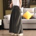 Vintage Thick Hemp Wide-Leg Pants with Heavy Inner Lining and Hemming, Slimming Straight Leg Trousers