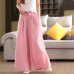 Vintage Thick Hemp Wide-Leg Pants with Heavy Inner Lining and Hemming, Slimming Straight Leg Trousers
