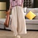 Vintage Thick Hemp Wide-Leg Pants with Heavy Inner Lining and Hemming, Slimming Straight Leg Trousers