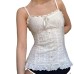 Solid color small camisole folding waist lace top spicy