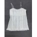 Solid color small camisole folding waist lace top spicy