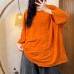 Spring New Casual Versatile Ribbed Collar Bamboo Cotton Oversized Batwing Sleeve Loose Slim Trendy Top