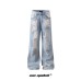 Retro Simple Loose Washed Denim Pants