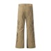 Multi pocket loose straight leg khaki work pants