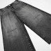 Washed and ground white distressed jeans
