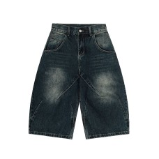 Street Style High-Street Personalized Denim Shorts