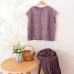 High-quality Hemp Solid Color Short Sleeve T-Shirt Literary Retro Loose Casual Versatile Top