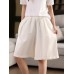 Summer New Vintage Cotton Short Elastic Waist Wide Leg Pants Solid Color Loose Beach Trousers Casual Pants for Women