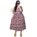 Vintage All-Match Digital Print Pleated Loose Single-Layer Dress Top for Women