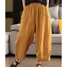 Summer New Heavy Sand-Washed Linen Vintage Color Loose Trousers Slim Literary Flare Pants Harem Pants Summer New Heavy Sand-Washed Linen Vintage Color Loose Trousers Slim Literary Flare Pants Harem Pants