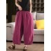 Summer New Heavy Sand-Washed Linen Vintage Color Loose Trousers Slim Literary Flare Pants Harem Pants