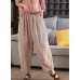Summer New Heavy Sand-Washed Linen Vintage Color Loose Trousers Slim Literary Flare Pants Harem Pants