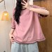 Casual Versatile Simple Colorblock Collar Knitted Cotton Crew Neck Short Sleeve Top Women