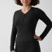 Cotton Jersey Button Long Sleeve Casual Top