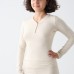 Cotton Jersey Button Long Sleeve Casual Top