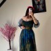 Women's Online Mesh Colored Printed Sexy Dress