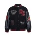 Badge patchwork contrasting baseball jacket