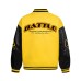 Badge patchwork contrasting baseball jacket