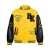 Badge patchwork contrasting baseball jacket