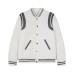 Color blocking spliced wool baseball jersey