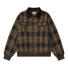 Color blocking plaid thick lapel jacket for men and women
