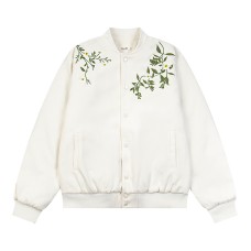 Embroidered letter collar cotton jacket